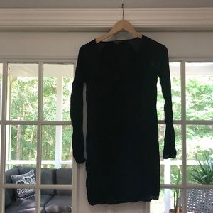 Black Long Sleeve Mini Dress
